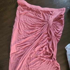 Asymmetrical mid length skirt